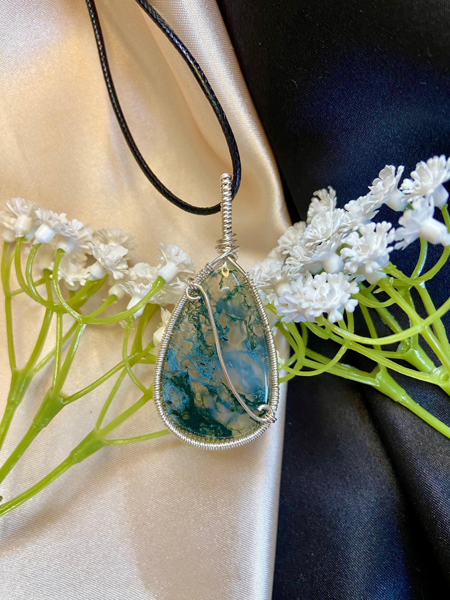 Eleni (Moss Agate) Necklace